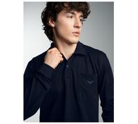 Poloshirt TRIGEMA "TRIGEMA Poloshirt mit Brusttasche", Herren, Gr. L, blau (navy), 100% Baumwolle, Basic, Shirts (93504368-L) navy