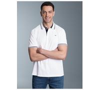 Poloshirt TRIGEMA "TRIGEMA Poloshirt mit kontrastfarbigen Akzenten", Herren, Gr. XL, weiß, 100% Baumwolle, Basic, Shirts Poloshirt (35348463-XL)