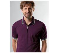 Poloshirt TRIGEMA "TRIGEMA Poloshirt mit Reißverschluss", Herren, Gr. L, aubergine, 100% Baumwolle, Basic, Shirts (87832502-L) aubergine