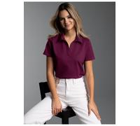 Poloshirt TRIGEMA "TRIGEMA Poloshirt ohne Knopfleiste", Damen, Gr. XXL, rot (sangria), Piqué, 100% Baumwolle, Basic, ohne Ausschnitt, Shirts (20072133-XXL) sangria
