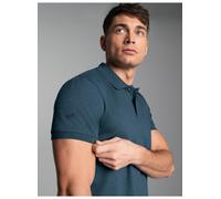 Poloshirt TRIGEMA "TRIGEMA Slim Fit aus DELUXE-Piqué" Gr. L, blau (jeans, melange) Herren Shirts (52475566-L) jeans, melange
