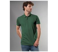 Poloshirt TRIGEMA "TRIGEMA Slim Fit Poloshirt aus DELUXE-Piqué", Herren, Gr. L, grün (efeu), 100% Baumwolle, Basic, Shirts (70970029-L) efeu