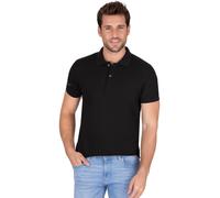 Poloshirt TRIGEMA "TRIGEMA Slim Fit Poloshirt aus DELUXE-Piqué", Herren, Gr. L, schwarz, 100% Baumwolle, Basic, Shirts (35192863-L) schwarz