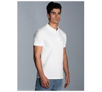 Poloshirt TRIGEMA "TRIGEMA Slim Fit Poloshirt aus DELUXE-Piqué", Herren, Gr. M, weiß, 100% Baumwolle, Basic, Shirts (96260939-M) weiß