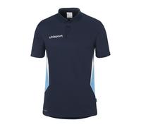 Poloshirt UHLSPORT "POLO SHIRT Equipe 29 Kids", Mädchen, Gr. 152, blau (marine, skyblau, weiß), Obermaterial: 100% Polyester Pol. recyc.., Shirts (22117064-152) marine, skyblau, weiß