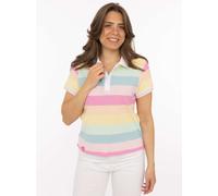 Poloshirt ZWILLINGSHERZ "Rainbow", Damen, Gr. L, bunt, Web, Obermaterial: 100% Baumwolle, ohne Ausschnitt, Shirts, kurzarm, Pastellfarben, Polokragen und Knopfleiste abgesetzt (32785001-L) bunt