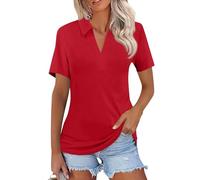 Poloshirts für Damen Tennis Kurzarmpullover Bluse Sommer Einfarbig Shirt Golf Laufshirt Kurzarm Poloshirt Langarm Polohemd Tube Top Golfhandschuhe Outdoor Oberteil T-Shirt Tops