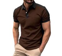 Poloshirts für Herren Kurzarm Golf Tennis Tshirt Polo Shirts Atmungsaktives Polohemd Slim Fit Muskel-Poloshirt Outdoor Sport Kurzarmhemd Knopfleiste Freizeithemd Black W ngebote