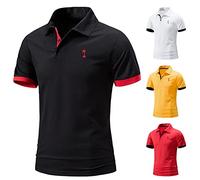 Poloshirts Für Herren,Umlegekragen Kurze Ärmel Golf Tennis Einfarbige Arbeits Hemd T-Shirts Comfort Fit Frühjahr Und Sommer Herren Tee Shirts Modern Fit Tshirt