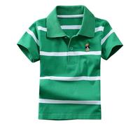 Poloshirts für Jungen Einfarbig Kurzarm-Poloshirt für Jungen Sommer Knopfleiste T Shirts mit gestreifte Manschetten und gefärbter Kragen Active-Poloshirts Revers Basic Polo Shirt Teenager 0-14 Jahre
