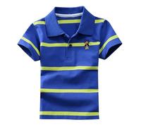 Poloshirts für Jungen Einfarbig Kurzarm-Poloshirt für Jungen Sommer Knopfleiste T Shirts mit gestreifte Manschetten und gefärbter Kragen Active-Poloshirts Revers Basic Polo Shirt Teenager 0-14 Jahre
