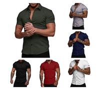 Poloshirts Herren, Revers Kurze Ärmel Herren Businesshemd Einfarbige Regular Fit T Shirt Dünne Sommer T-Shirt Hemd Herren Slim-Fit Comfort Fit Freizeithemd