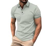 Poloshirts Herren Sommer Kurzarm Tennis Slim Fit Golf Polo Shirt Outdoor Sport-Poloshirt Mit Geripptem Kragen Und Knopfleiste Schnelltrocknend Atmungsaktiv T-Shirt