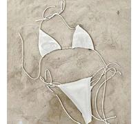 Polovedo offiziell neue Ankunft Frühling/Sommer Europäischer und Amerikanischer Stil Damen einfarbig weiß Neckholder Binden sexy Bikini Set, Strand Ur