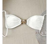 Polovedo offizielles Damen Sommer Strand Neu Einfarbig Weiß Neckholder Binden Sexy Bikini Top, Urlaub, Party, Date