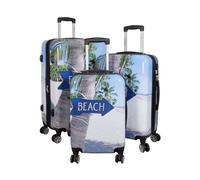 Polycarbonat Motivkofferset Beach 3tlg, Reisekoffer 3 teilig Trolley