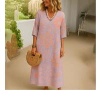 Polyester Kleid Damen 3D Druck Regular Fit(B S)