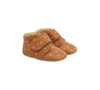 POM POM Kinder Leder Barefoot Füßlingen Pom Pom® Beginners™ - braune Caramel Cafe Heart AOP Größe: 25