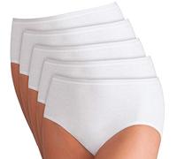 Pompadour Bio Damen-Taillenslip 5er-Pack weiß Größe 38