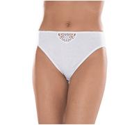 Pompadour Damen Bikinislip 3er Pack, 8800-054, 44, Weiss