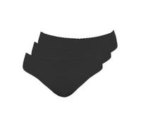 Pompadour Damen Hüftslip Pur 3er Pack Größe 46, Farbe schwarz