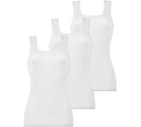 Pompadour Intime Shirt ohne Arm Micromodal Damenunterwäsche Gr 38-50 im 3er Pack (50, 0 weiss)
