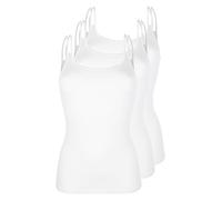 Pompadour Intime Spaghetti-Top 3er Pack | 46 | Weiss (PO-0060)