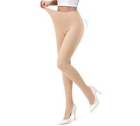 PONCEAU Thermo Strumpfhose Damen - Blickdichte Strumpfhosen Hautfarbe Hochtailliert Thermostrumpfhose Formend Stützstrumpfhose Ohne Zehen Winter Elastisch Pantyhose(Hautfarbe)