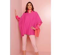 Poncho CREATION L PREMIUM, Damen, Gr. 40/42, rosa (fuchsia, koralle), 90% Schurwolle, 10% Polyamid, unifarben, Jacken Poncho (94088218-40) fuchsia, koralle