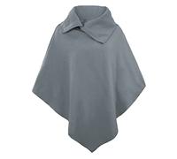 Poncho Damen Winter Herbst Elegant Klassisch Einfarbig Stretch Cape Ärmellos Charmant Locker Unregelmäßig Schal Young Fashion Top(Grau)