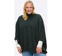 Poncho SHEEGO, Damen, Gr. 2, moos, meliert, 50% Viskose, 28% Polyester, 22% Polyamid, meliert, unifarben, Jacken Poncho (67689840-2) moos, meliert