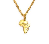 PONERY Karte Halsketten Anhänger - (1.3Cm) Mini Afrika Karte Anhänger Und Halskette Für Frauen Mädchen Kinder Farbe Schmuck Kleine Karte Afrika Großhandel # 232506, Gelb, Länge 45Cm Breite3Mm