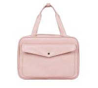 Pongnas Hängender Kulturbeutel, Reise-Make-up-Organizer aus PU-Leder mit Mehreren Taschen und Gummibändern, für Urlaub, Geschäftsreise, Fitnessstudio, Camping (Rosa)