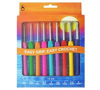 Crochet Hook Set: Easy Grip with Flat Finger: 14cm x Sizes 2-6mm by Pony
