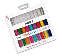 Pony Easy Grip Häkelnadelset 2,00-6,00 mm - 9-teilig mit Polka Dot Design