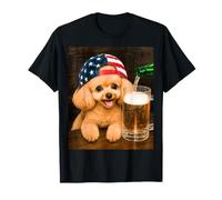 Poodle Drinking Beer Meme 4th of July Patriotic American T-Shirt