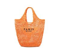 POOOPSSD Neue gewebte Tasche, Stroh Mesh Tote Bag, Strand, Umhängetasche, Hobo Frauen, faltbar, große Kapazität, für Urlaub, Picknick, Party., Orange/Abendrot im Zickzackmuster(Sunset Chevron), Large