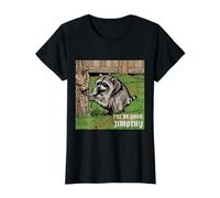 Pop Art Waschbär I'll Be Your Jimothy Halftone Comic Design Preisgünstiges Grafik-T-Shirt, Damen, Schwarz, XL