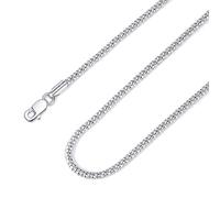 Popcorn-Kette aus 925er-Sterlingsilber mit Verschluss für Männer und Frauen, 2,5 mm Halskette im Diamantschliff, 16, 18, 20, 22, 24, 26, 30 Zoll