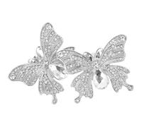 POPETPOP 1 Paar Elegante Silberne Schmetterlings Schuhclips aus Legierung Wiederverwendbar zur Schuhdekoration für Damen bei Party und Alltag