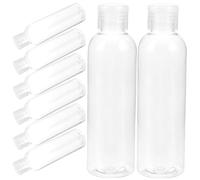 POPETPOP 10 Stück Auslaufsichere Kunststoff Reisebehälter 200ml zum Nachfüllen für Shampoo und Lotion Transparente Quetschflaschen für Camping und Geschäftsreisen