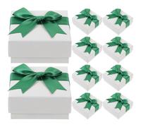 POPETPOP 10 Stück-pack Weiße Schmuckbehälter aus Polyester und Papier mit Schwammfüllung Elegantes Geschenkverpackungsset mit Deckel für Armbänder zur Sicheren Aufbewahrung