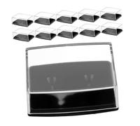 POPETPOP 18 Stück Teiliges Manschettenknopf Box Transparente Kunststoff Aufbewahrung Kompakte Reise Schmuckbox Vielseitig für Manschettenknöpfe und Ringe Eleganter Schwarzer Organizer