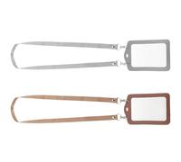 POPETPOP 2 Stück Ausweishülle mit Lanyard Transparente Kartenhülle Pu und Aluminiumlegierung für Arbeitsausweise und Studentenkarten Doppelseitig Langlebig pack