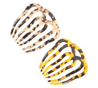 POPETPOP 2 Stück Essigsäure Sieben Zahn Steckkämme Leopard Muster Haar Accessoires für Damen und Mädchen Modische Haarkämme zum Ordnen und Dekorieren