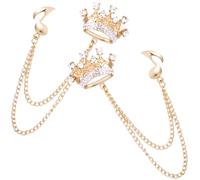 POPETPOP 2 Stück Herren Anstecknadel Krone und Musiknote Metallbrosche mit Fransenketten Goldfarbene Krawattennadel für Anzug und Mantel Broschen Schmuckaccessoire