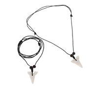 POPETPOP 2 Stück Teiliges Haizahn halskette Resin Anhänger Unisex Modisch Langlebig Vielseitig Tragbar für Herren Damen Surfer Stilvolle Dekorative Schmuckaccessoires