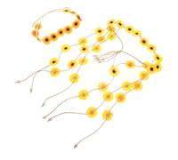 POPETPOP 2 Stück Teiliges Sonnenblumen Haarband für Damen Leichtes Verstellbares Blumenhaarband Boho Stil Haarreif Accessoire für Hochzeiten Festivals und Besondere Anlässe