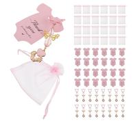 POPETPOP 20Er-Set Schlüsselanhänger mit Krone und Engel Süßer Schutzengel Schlüsselanhänger als Gastgeschenk zur Babyparty und Taufe Taschen und Autoschlüsselanhänger