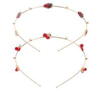 POPETPOP 2stücke Erdbeer und Kirsch-haarreifen aus Frucht-haaraccessoires mit Erdbeermotiven und Kirsch-dekor für Damen-haarschmuck